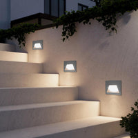 Faretto segnapassi IP65 LED 3W incasso scatola 503 scale giardino viale gradini 230V COLORE GRIGIO LUCE LED CCT da 3000K a 6000K