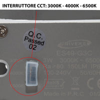 Faretto segnapassi IP65 LED 3W incasso scatola 503 scale giardino viale gradini 230V COLORE GRIGIO LUCE LED CCT da 3000K a 6000K