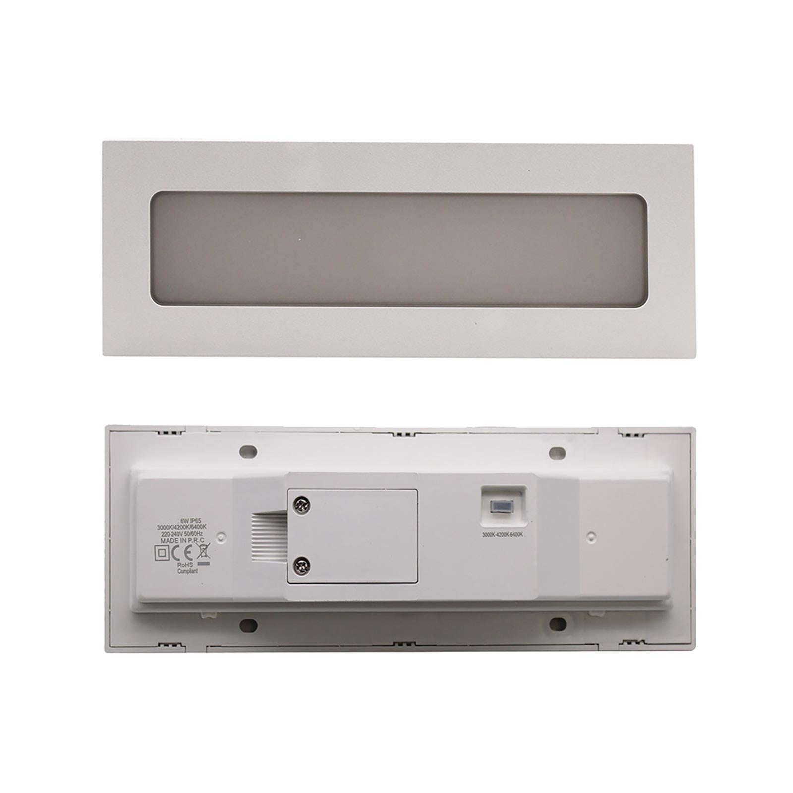 Faretto segnapassi LED 6W CCT incasso rettangolare parete IP65 moderno lampada muro luce viale giardino esterni 230V BIANCO