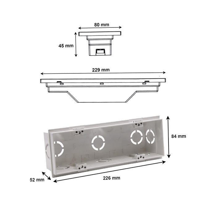 Faretto segnapassi LED 6W CCT incasso rettangolare parete IP65 moderno lampada muro luce viale giardino esterni 230V BIANCO
