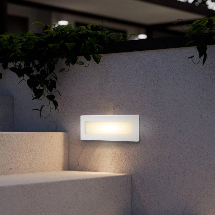 Faretto segnapassi LED 6W CCT incasso rettangolare parete IP65 moderno lampada muro luce viale giardino esterni 230V BIANCO