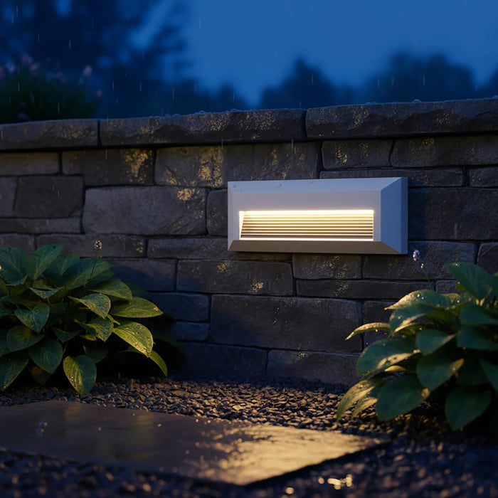 Faretto segnapassi rettangolare slim LED 6W CCT per esterni IP65 luce regolabile 3000K-6000K giardino parete muro 230V COLORE BIANCO