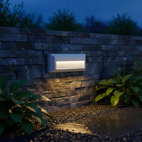 Faretto segnapassi rettangolare slim LED 6W CCT per esterni IP65 luce regolabile 3000K-6000K giardino parete muro 230V COLORE BIANCO