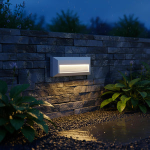 Faretto segnapassi rettangolare slim LED 6W CCT per esterni IP65 luce regolabile 3000K-6000K giardino parete muro 230V COLORE BIANCO