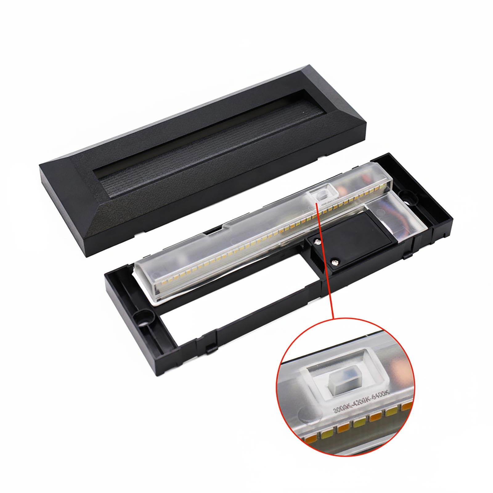 Faretto segnapassi rettangolare slim LED 6W CCT per esterni IP65 luce regolabile 3000K-6000K giardino parete muro 230V COLORE NERO