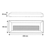 Faretto segnapassi rettangolare slim LED 6W CCT per esterni IP65 luce regolabile 3000K-6000K giardino parete muro 230V COLORE NERO