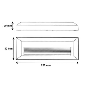 Faretto segnapassi rettangolare slim LED 6W CCT per esterni IP65 luce regolabile 3000K-6000K giardino parete muro 230V COLORE NERO