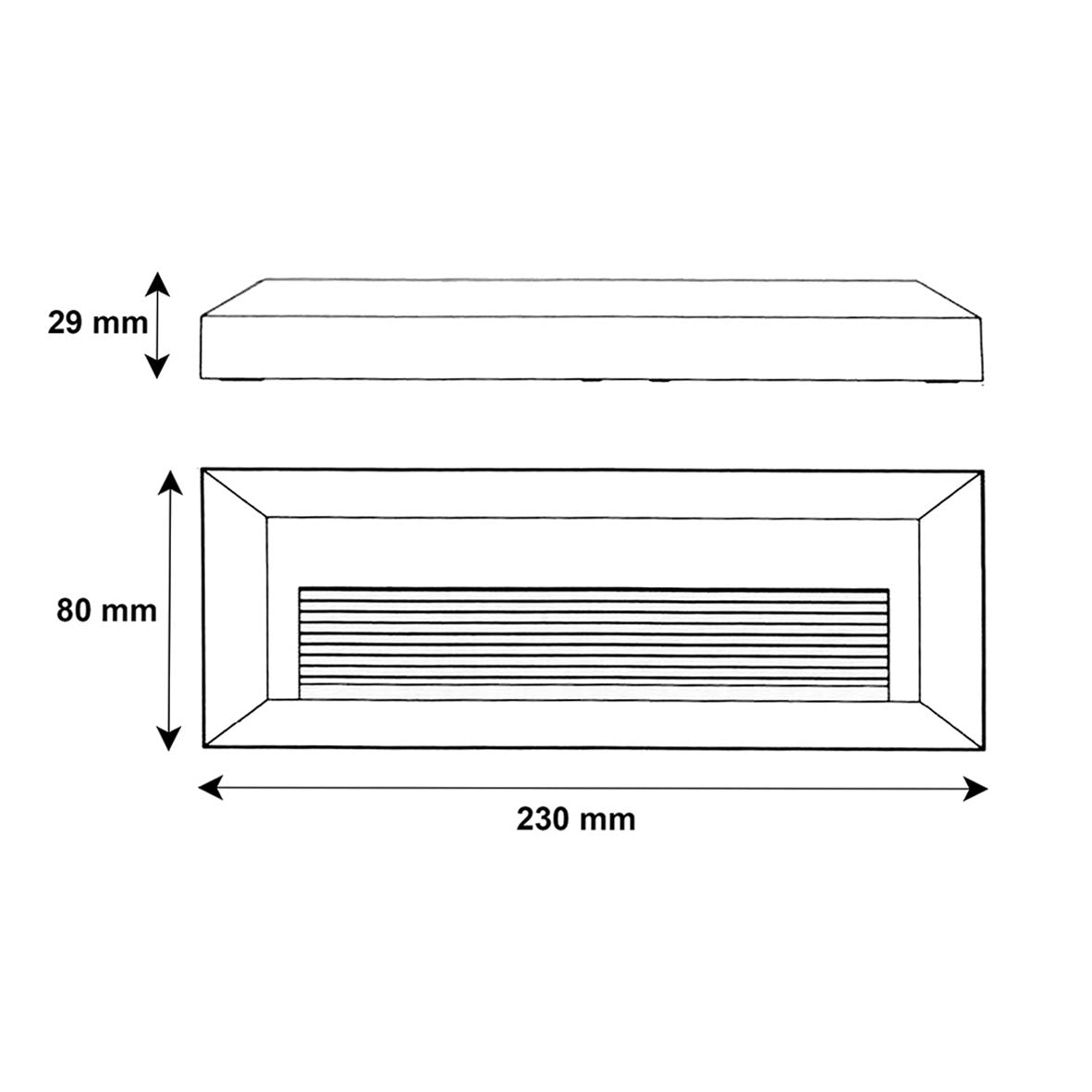 Faretto segnapassi rettangolare slim LED 6W CCT per esterni IP65 luce regolabile 3000K-6000K giardino parete muro 230V COLORE BIANCO