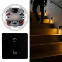 Faretto segnapassi luce LED da incasso con sensore movimento PIR potenza regolabile 4W 2W scale corridoio Quadrato Nero 230V