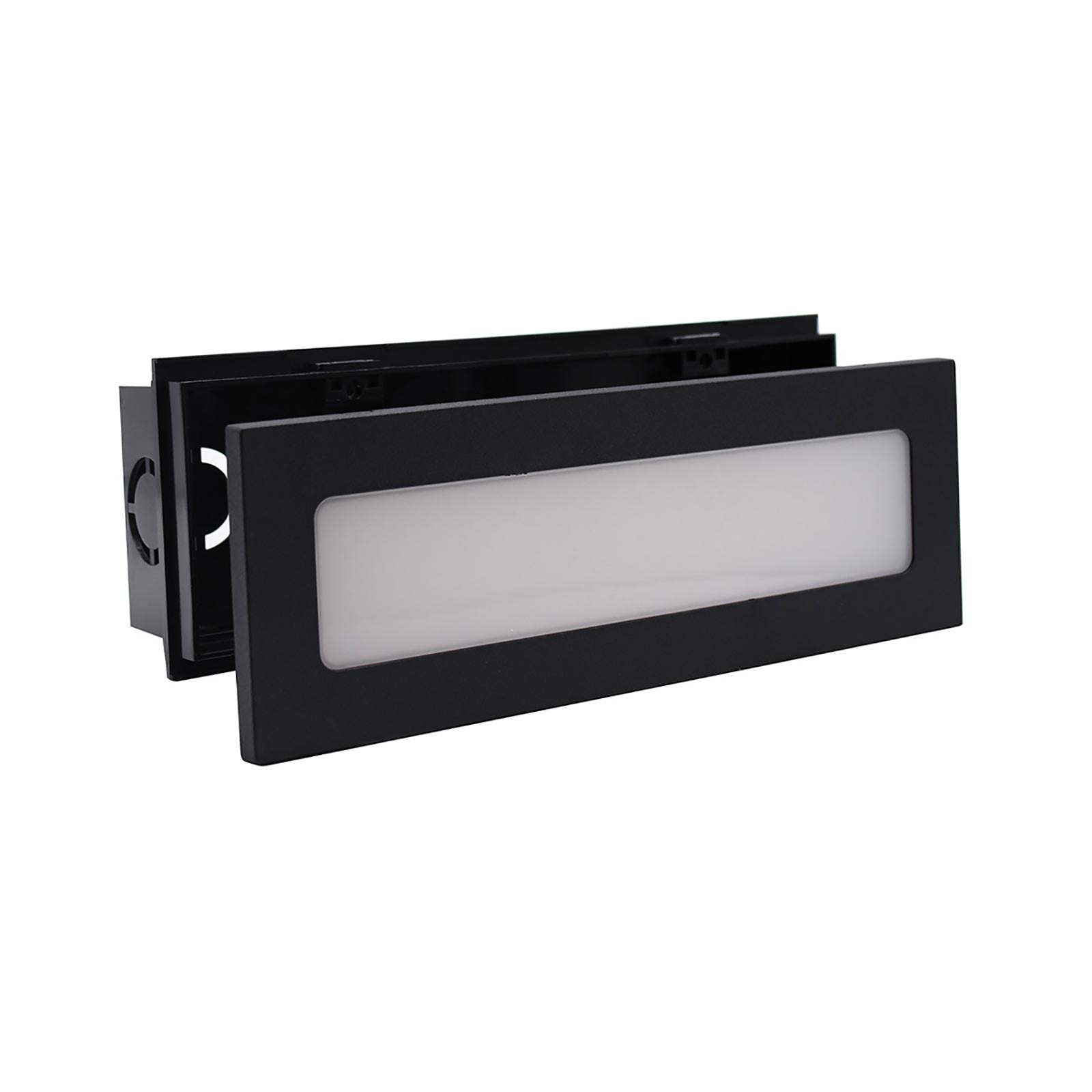 Faretto segnapassi LED 6W CCT incasso rettangolare parete IP65 moderno lampada muro luce viale giardino esterni 230V NERO
