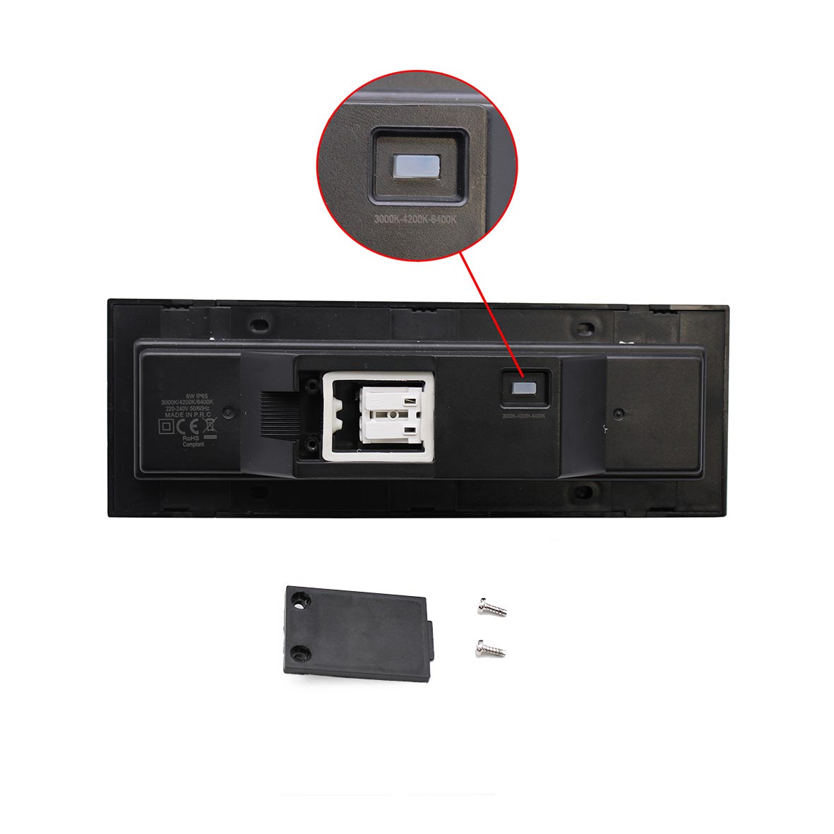 Faretto segnapassi LED 6W CCT incasso rettangolare parete IP65 moderno lampada muro luce viale giardino esterni 230V NERO