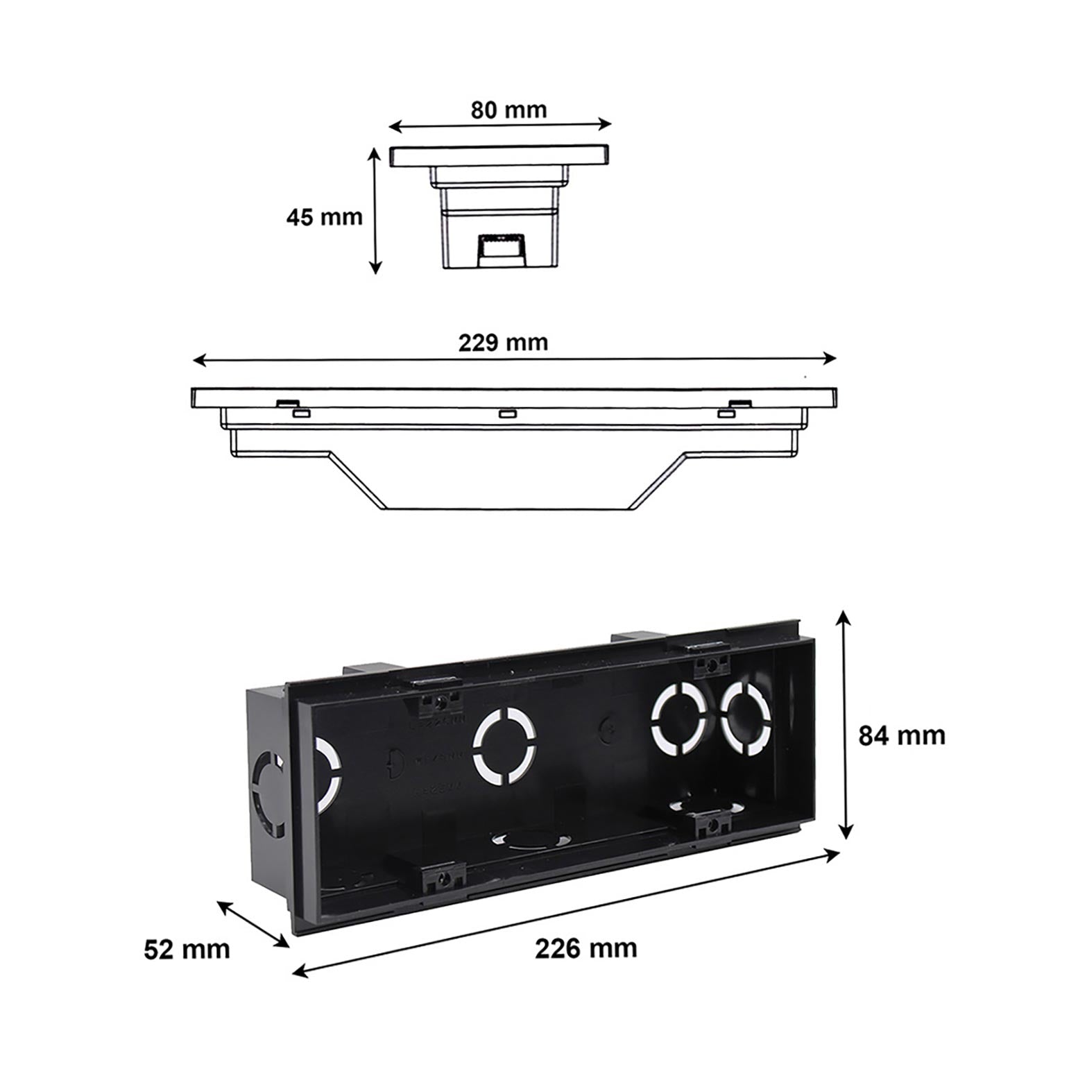 Faretto segnapassi LED 6W CCT incasso rettangolare parete IP65 moderno lampada muro luce viale giardino esterni 230V NERO