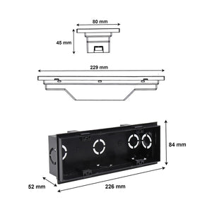Faretto segnapassi LED 6W CCT incasso rettangolare parete IP65 moderno lampada muro luce viale giardino esterni 230V NERO
