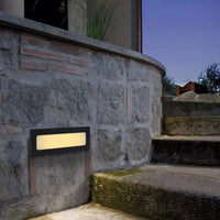 Faretto segnapassi LED 6W CCT incasso rettangolare parete IP65 moderno lampada muro luce viale giardino esterni 230V NERO