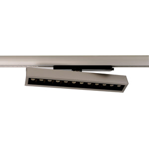 Faretto SPOT track binario trifase LED regolabile da 23W a 32W fascio stretto luce orientabile negozio vetrina 230V GRIGIO 4000K