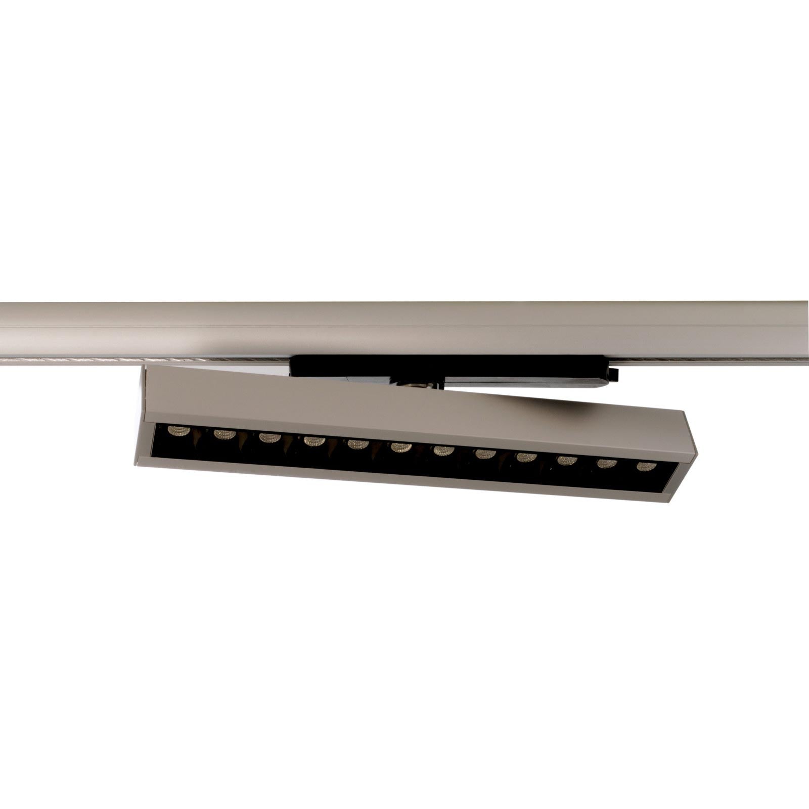 Faretto SPOT track binario trifase LED regolabile da 23W a 32W fascio stretto luce orientabile negozio vetrina 230V GRIGIO 3000K