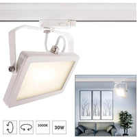 Faretto track per binario trifase LED 30W bianco luce con staffa orientabile illuminazione vetrina sala espositiva ufficio 230V 3000K