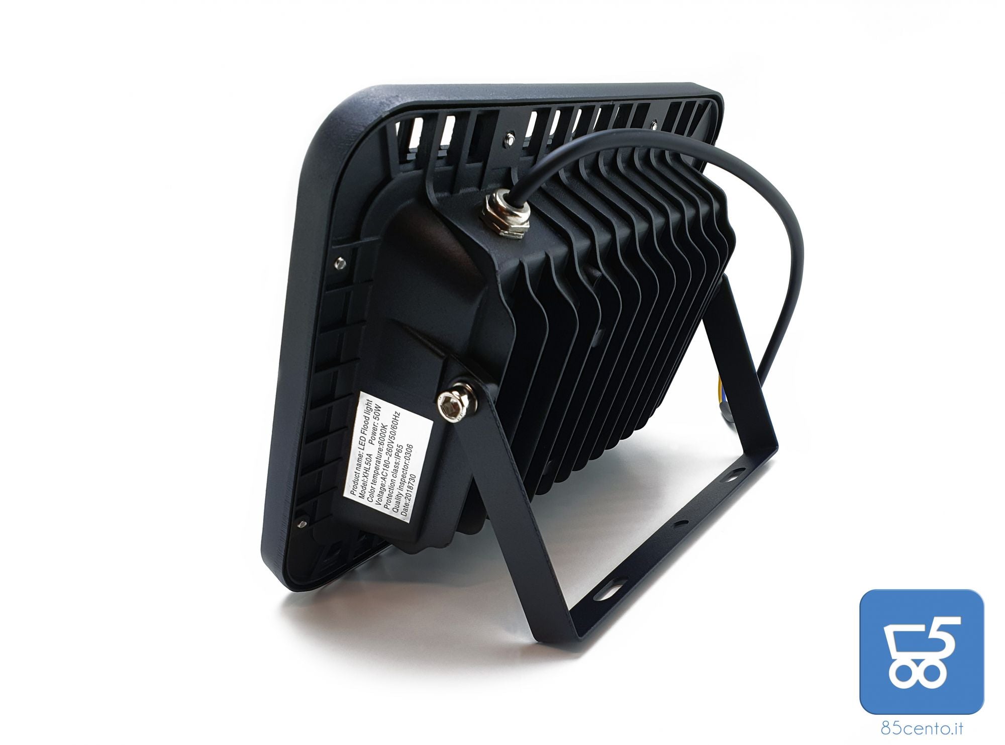 Faro LED COB faretto Esterno orientabile 50W luce fredda 4000lm 120° per piazzale giardino parcheggio