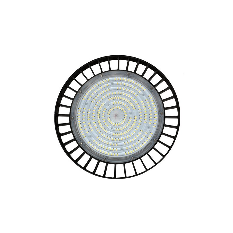 Faro LED Industriale UFO 200W 150W 100W Regolabile, 32000LM 160lm/W 4000K Neutro IP65 Dimmerabile 0-10V, Lampada LED High Bay Rotonda per Capannoni Magazzini 5 Anni Garanzia