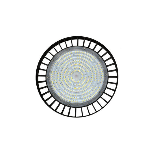 Faro LED Industriale UFO 200W 150W 100W Regolabile, 32000LM 160lm/W 4000K Neutro IP65 Dimmerabile 0-10V, Lampada LED High Bay Rotonda per Capannoni Magazzini 5 Anni Garanzia