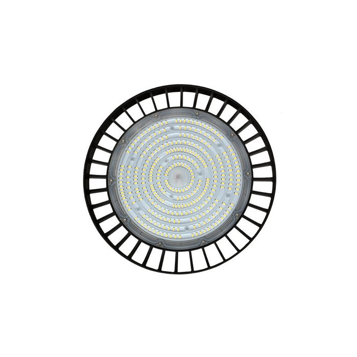 Faro LED Industriale UFO 200W 150W 100W Regolabile, 32000LM 160lm/W 4000K Neutro IP65 Dimmerabile 0-10V, Lampada LED High Bay Rotonda per Capannoni Magazzini 5 Anni Garanzia