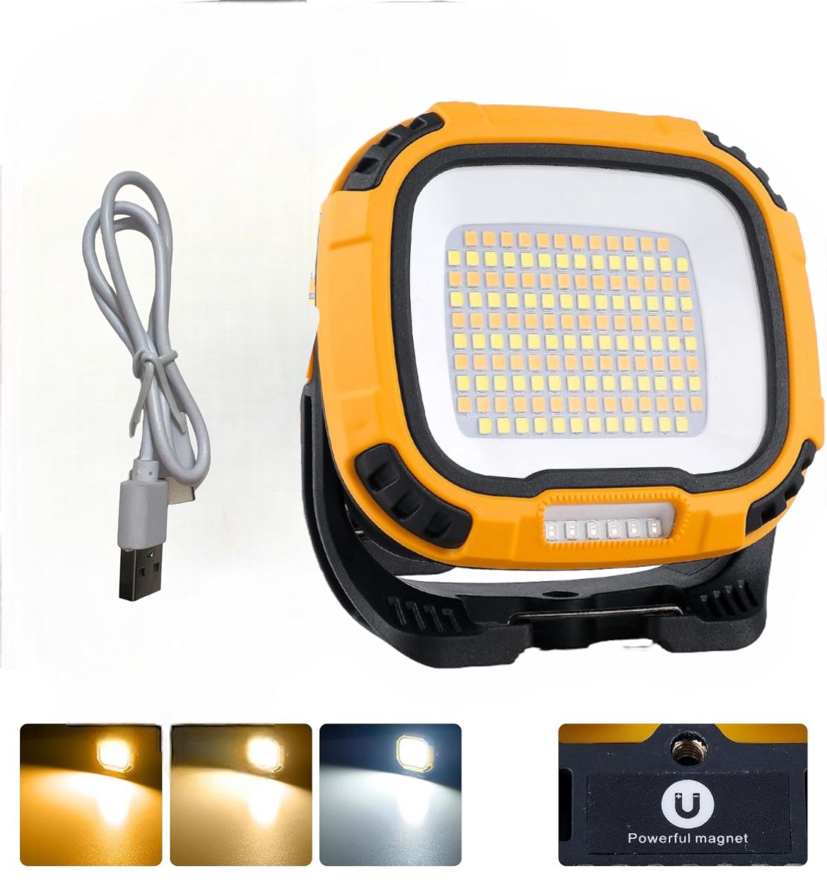 Faro Lampada Torcia Lavoro Portatile 136 LEd Led ricaricabile USB W892-2
