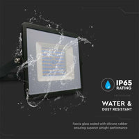 Faro Led Flood Light 100W 8700lm IP65 Slim 261X217X32mm Carcassa Nera Luce 4000K SKU-215965