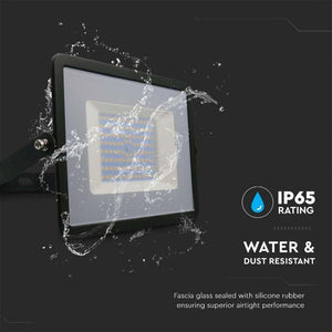 Faro Led Flood Light 100W 8700lm IP65 Slim 261X217X32mm Carcassa Nera Luce 4000K SKU-215965