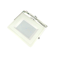 Faro Led Flood Light 100W IP65 Bianco Caldo 3000K Super Slim 30mm Carcassa Bianca Samsung Garanzia 5 Anni SKU-21415