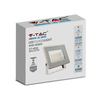 Faro Led Flood Light 200W 17600lm IP65 Slim 400x333x33mm Carcassa Bianca Luce 4000K SKU-6735