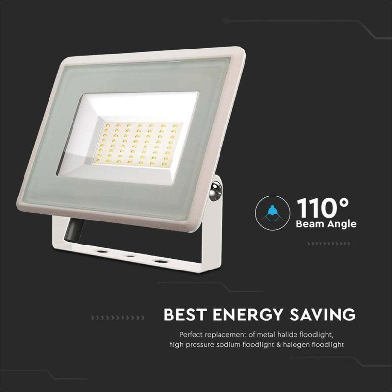 Faro Led Flood Light 200W 17600lm IP65 Slim 400x333x33mm Carcassa Bianca Luce 4000K SKU-6735
