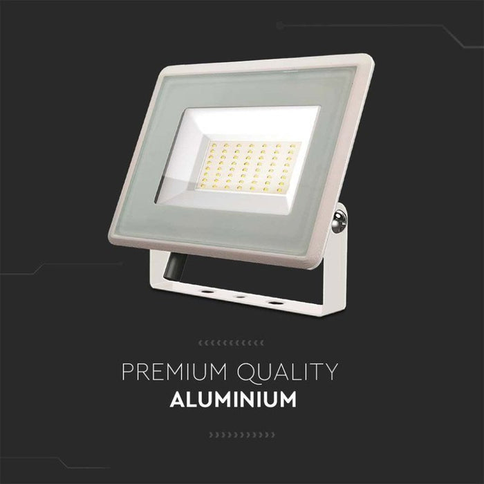 Faro Led Flood Light 200W 17600lm IP65 Slim 400x333x33mm Carcassa Bianca Luce 4000K SKU-6735