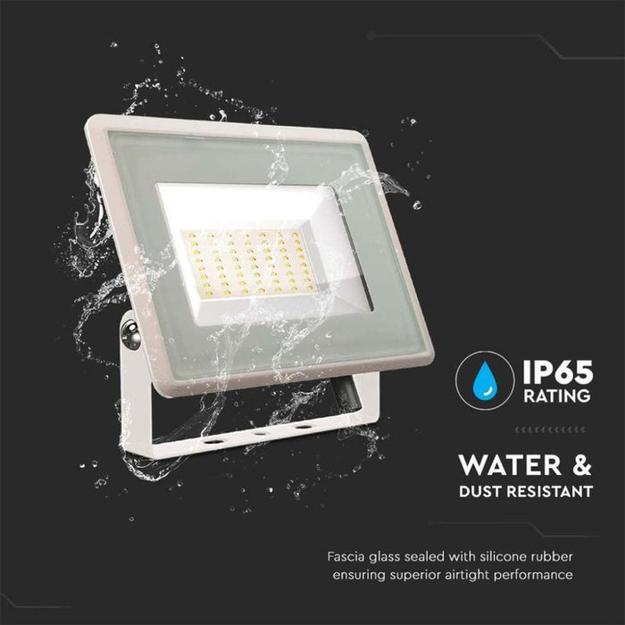 Faro Led Flood Light 200W 17600lm IP65 Slim 400x333x33mm Carcassa Bianca Luce 4000K SKU-6735