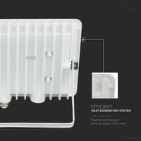 Faro Led Flood Light 200W 17600lm IP65 Slim 400x333x33mm Carcassa Bianca Luce 4000K SKU-6735