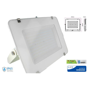 Faro Led Flood Light 200W IP65 Bianco Neutro Super Slim 56mm Carcassa Bianca Samsung Garanzia 5 Anni SKU-420