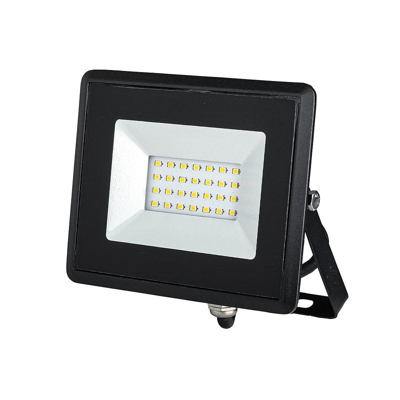 Faro Led Flood Light 20W Carcassa Nera IP65 Caldo 3000K Super Slim SKU-215946