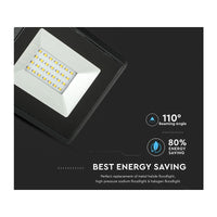 Faro Led Flood Light 20W Carcassa Nera IP65 Caldo 3000K Super Slim SKU-215946