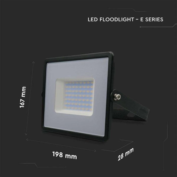 Faro Led Flood Light 50W 4300lm IP65 Slim 198X167X28mm Carcassa Nera Luce 4000K SKU-215959