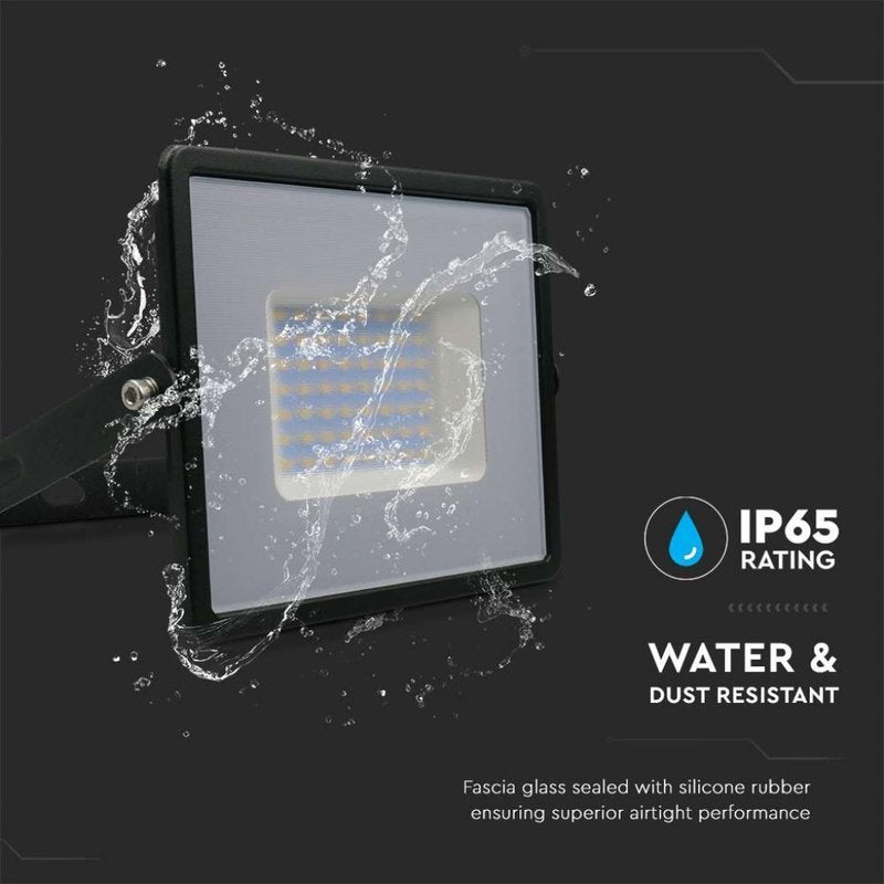 Faro Led Flood Light 50W 4300lm IP65 Slim 198X167X28mm Carcassa Nera Luce 6500K SKU-215960
