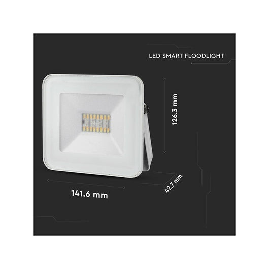 Faro Led Flood Light Carcassa Bianca 20W RGB CCT Dimmerabile IP65 Bluetooth 3 in 1 Controllabile da App V-TAC SKU-5984