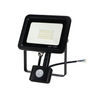 Faro Led Flood Light Slim 30W IP65 Bianco Neutro Carcassa Nera Sensore PIR Opzionale CL1918