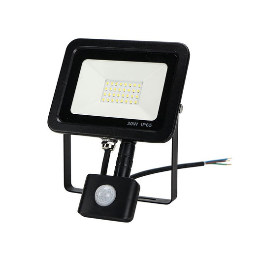 Faro Led Flood Light Slim 30W IP65 Bianco Neutro Carcassa Nera Sensore PIR Opzionale CL1918