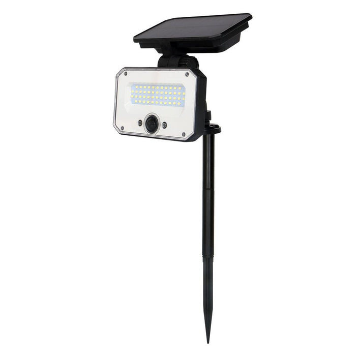 Faro Led Solare 10W 935LM IP65 4000K Montaggio Da Parete O A Terra Con Picchetto Con Sensore Movimento e Telecomando 4 Modalità