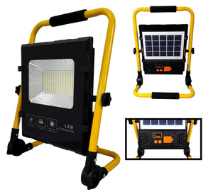 Faro di emergenza a led 100w con pannello solare ricaricabile torcia SOS