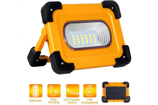 Faro Faretto di emergenza led 60w con pannello solare ricaricabile USB sos campeggio