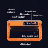 Faro faretto LED con pannello solare ricaricabile torcia da campeggio TA158