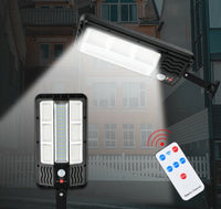 Faro lampione stradale pannello solare con sensore telecomando 117 LED SMD TA146