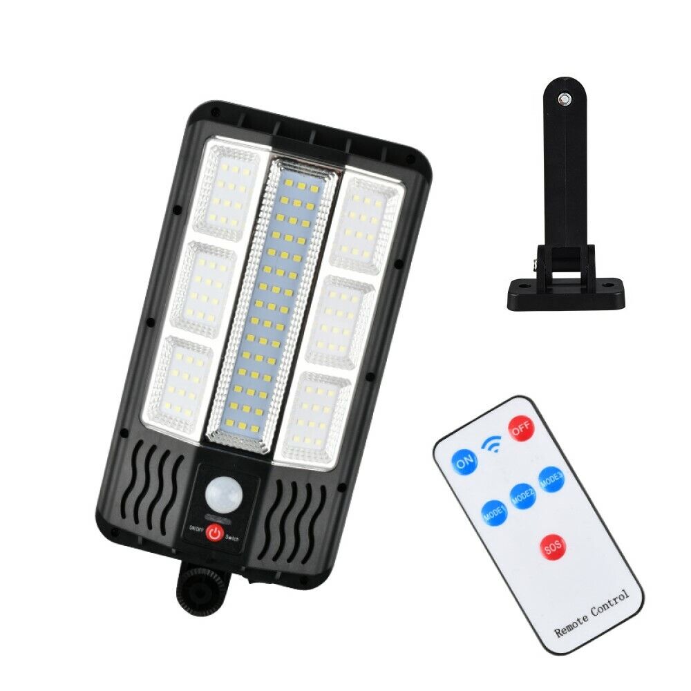 Faro lampione stradale pannello solare con sensore telecomando 117 LED SMD TA146