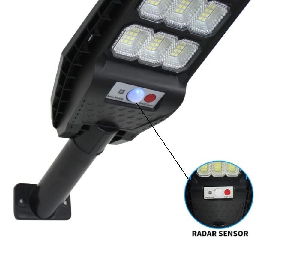 Faro lampione stradale pannello solare con sensore telecomando 108 led 100W 525