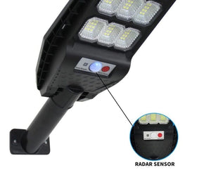 Faro lampione stradale pannello solare con sensore telecomando 108 led 100W 525